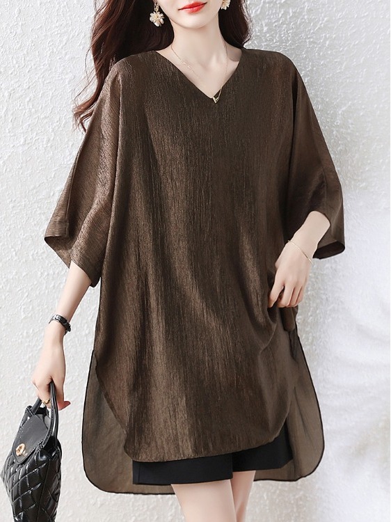 Summer Line Clothing Brand - シンプルなルーズフィットミッドレングスTシャツプラスサイズの女性のための夏新着ブランド婦人服快適で通気性のあるリネン素材