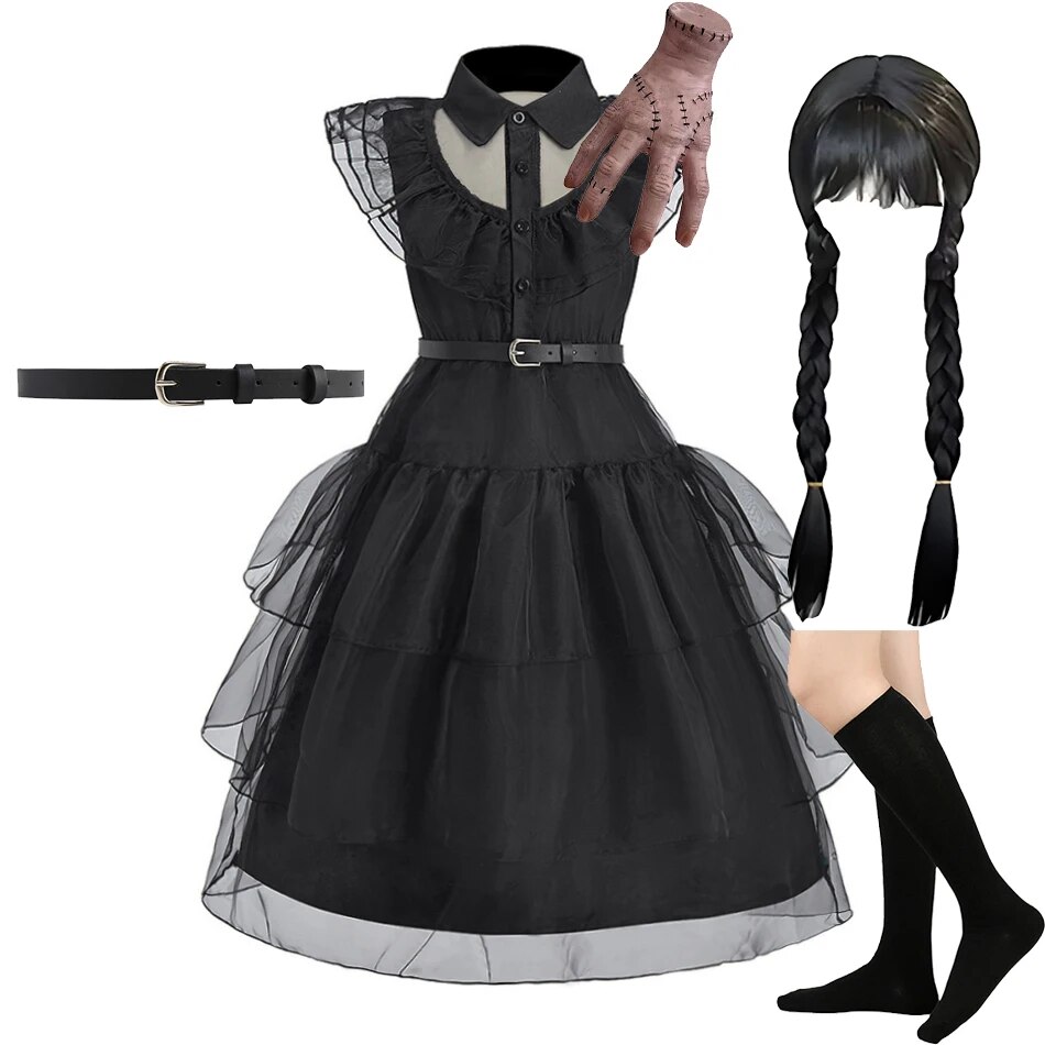 Summer Dresses Yours Clothing - 女の子の衣装子供コスプレ黒魔女プリンセスドレス子供ページェントディナードレス女の子ハロウィンパーティーダンス服