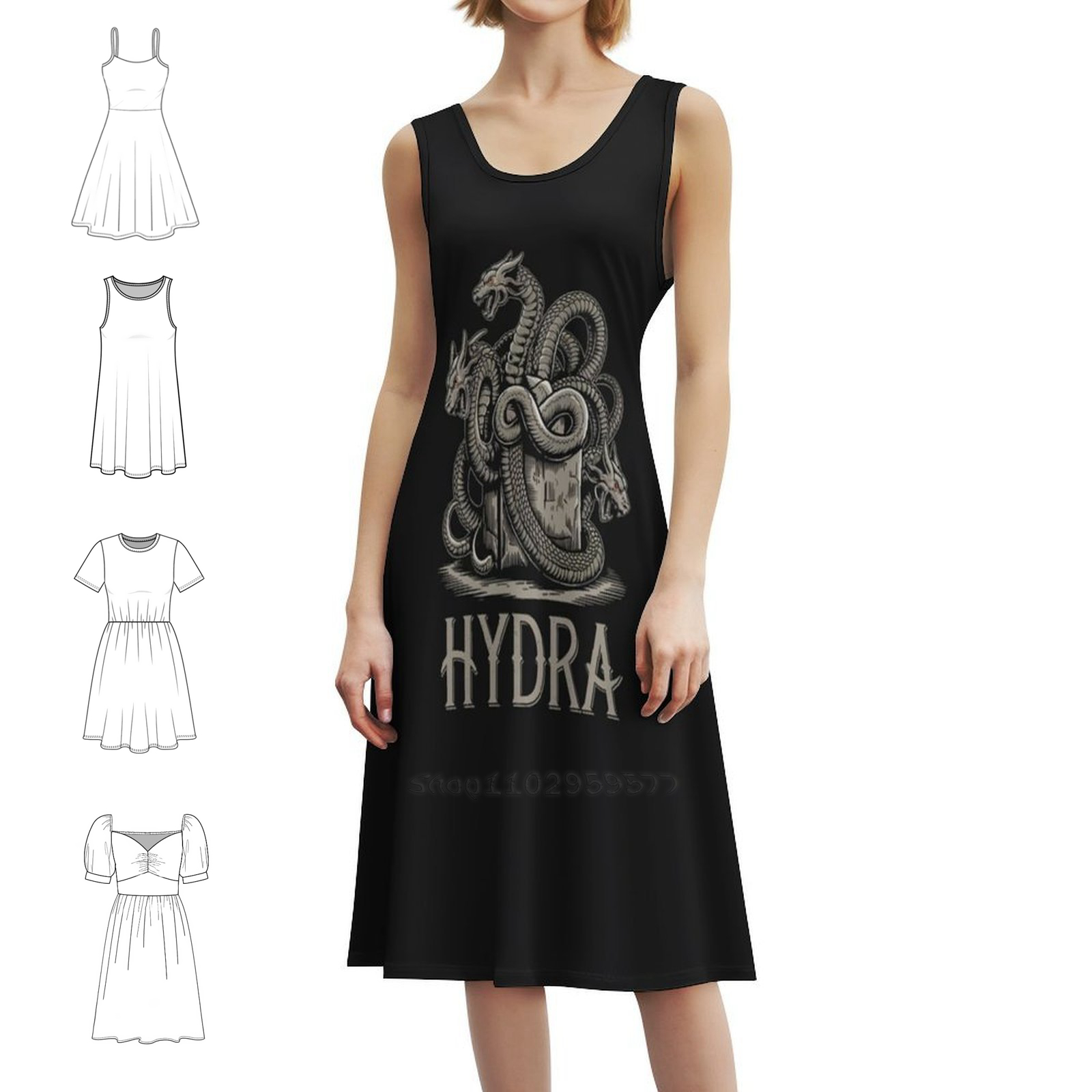 Summer Line Clothing Brand - 女性のエレガントなパーティードレス Aラインドレス ショート/ロング/ノースリーブオプションあり クールなヴィンテージブランドの女性服を想像してください