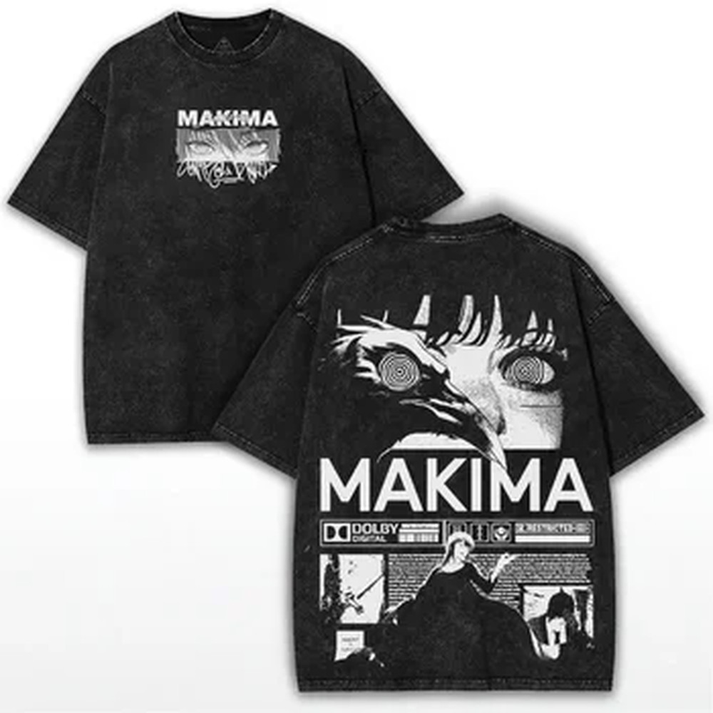 Vintage Summer Clothing Men - チェーンソーマンマキママンガ Tシャツ男性女性服ヴィンテージウォッシュオーバーサイズ Tシャツ夏半袖コットン Tシャツトップス