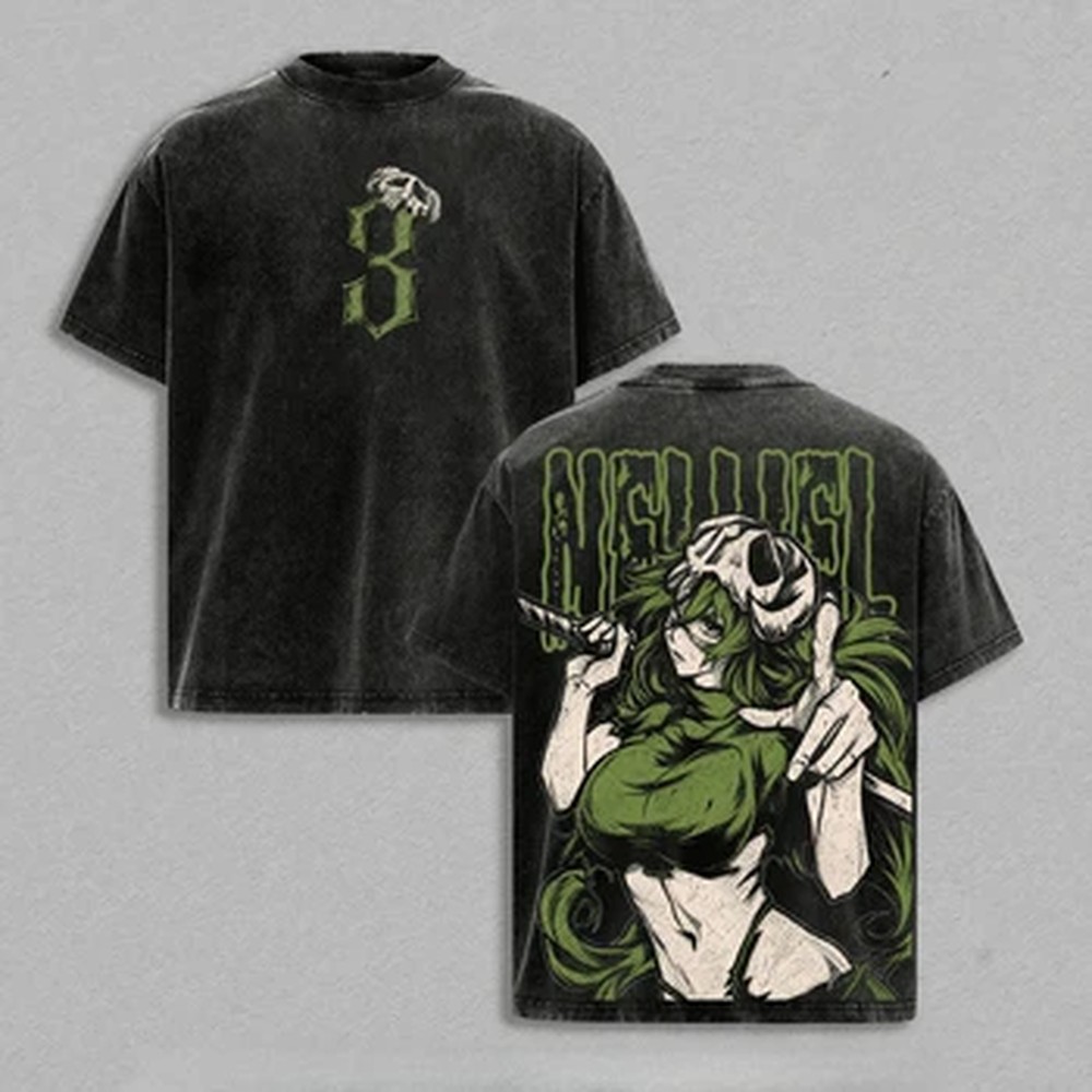 Vintage Summer Clothing Men - アニメブリーチプリント Tシャツネリエル Tu オーデルシュヴァンクヴィンテージウォッシュ Y2k Tシャツ男性服夏半袖コットン