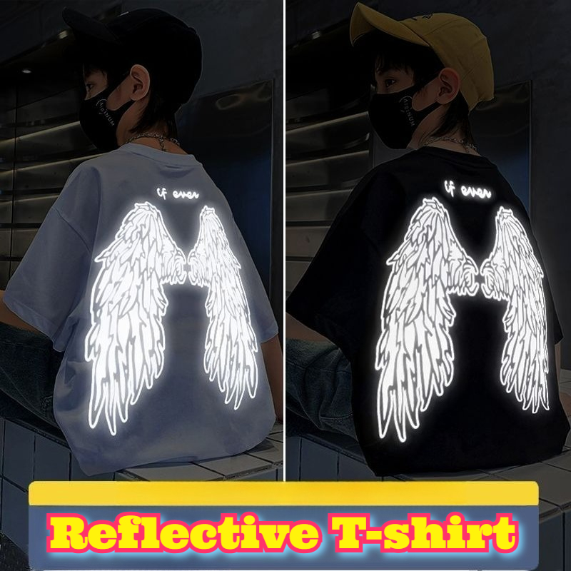 Summer Clothing For Teens - 若者反射翼 Tシャツ綿半袖 Tシャツルーズフィット夏トップティーンボーイズガールズカジュアルストリートファッション衣類