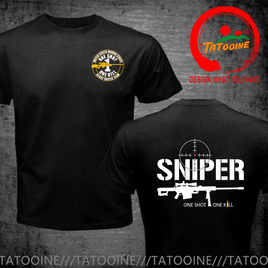 Summer Clothing Range - 面白いデザインスナイパー精度ワンショットワンキル長距離軍シャツ男性ファッショントレンディカジュアル服スタイリッシュなトップス Tシャツ