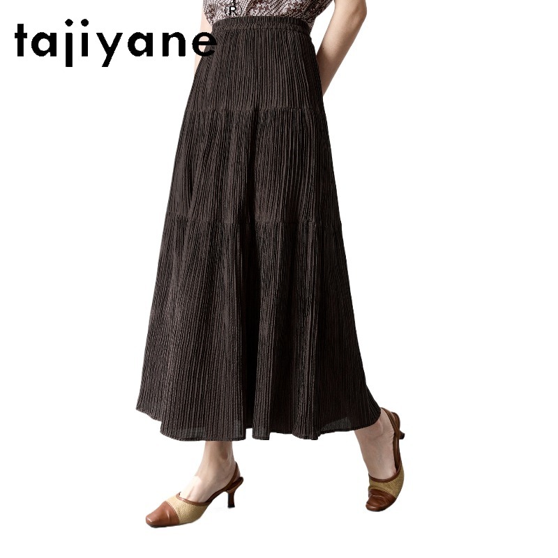 Summer Line Clothing Brand - TAJIYANE 97.6% 桑シルク女性用スカート レトロスカート 女性用高級ブランド服 夏