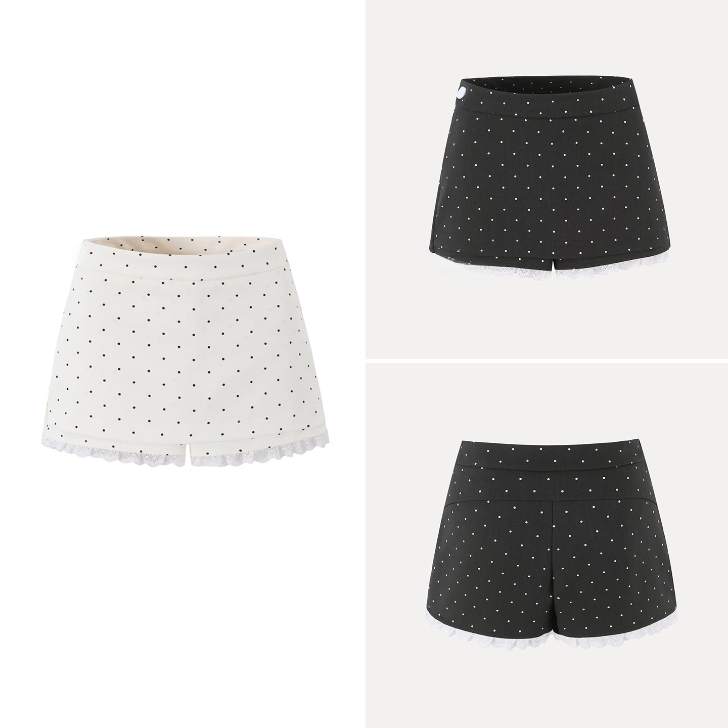 Summer Line Clothing Brand - ファッショナブルな水玉レース A ラインショートスカートパンツ女性の夏服個性 ZDATA ブランドスリムフィットナチュラルウエスト