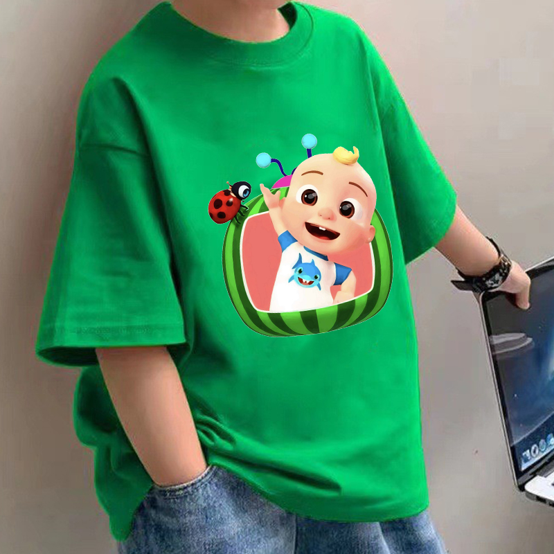 Summer Clothing For Girls - ココメロンズベビー Tシャツアニメ綿半袖シャツ男の子女の子夏服漫画プリントフィギュアトップス Tシャツギフト新しい