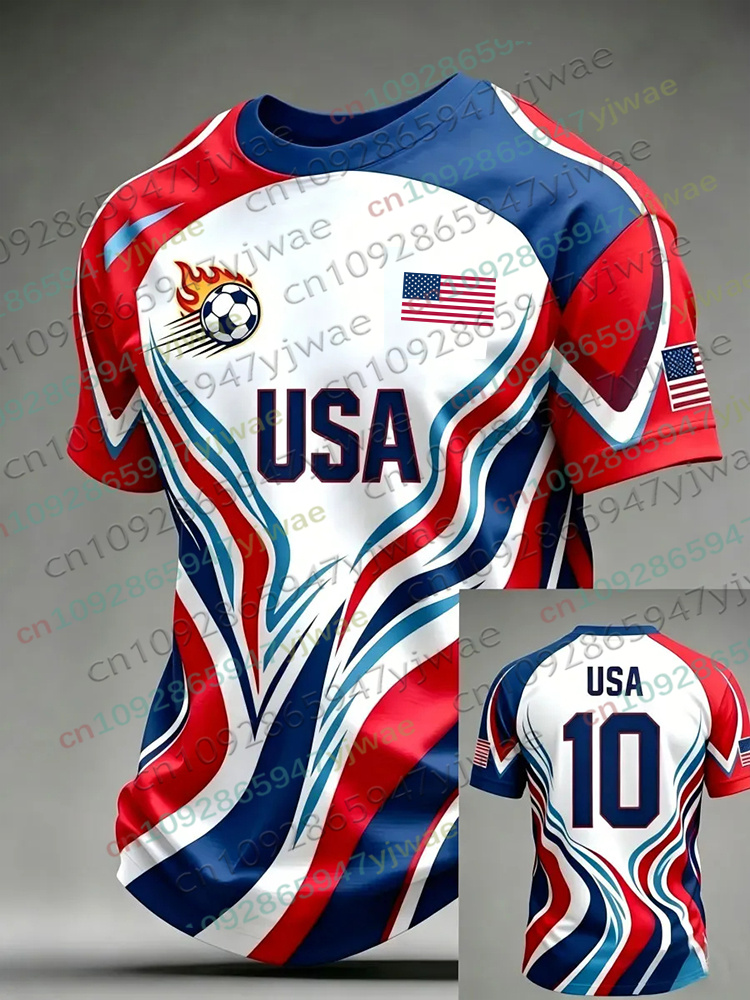 Summer Clothing For Teens - 2026 アメリカサッカージャージ男性女性用米国旗特別ユースサッカージャージ夏親子競技トレーニング Tシャツ