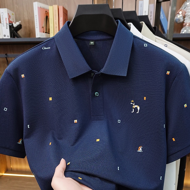 手頃な価格の高級メンズ半袖ポロシャツ、襟ボタン付き、多様な模 - Summer Clothing Affordable のレビューと価格