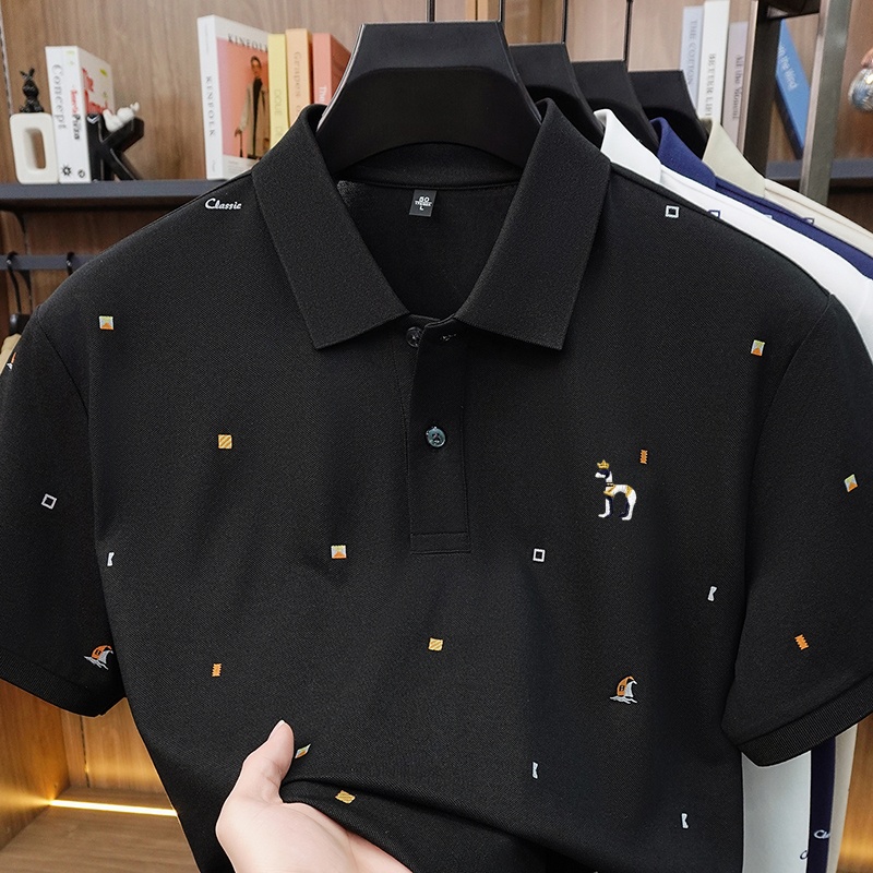 手頃な価格の高級メンズ半袖ポロシャツ、襟ボタン付き、多様な模 - Summer Clothing Affordable のレビューと価格