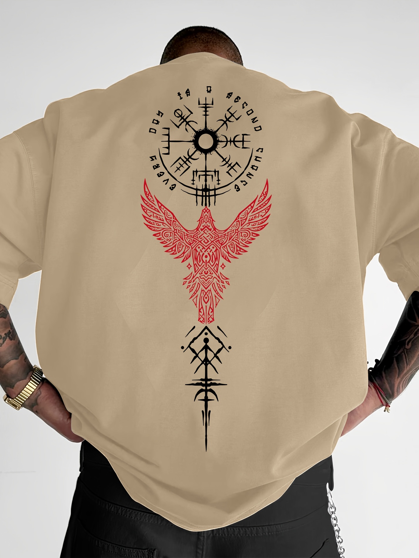 北欧バイキングのカラスとルーン文字プリント入りプレミアムソフ - Summer Viking Clothing のレビューと価格