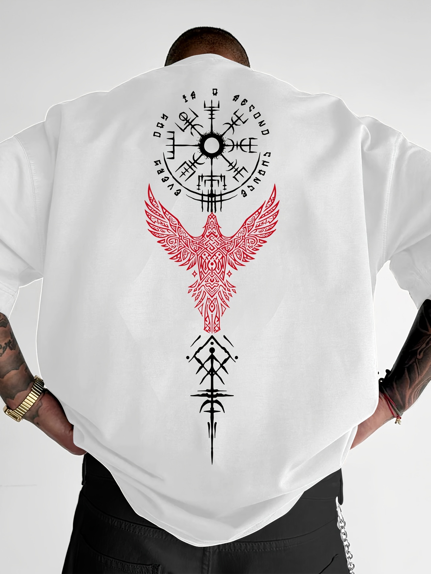 北欧バイキングのカラスとルーン文字プリント入りプレミアムソフ - Summer Viking Clothing のレビューと価格