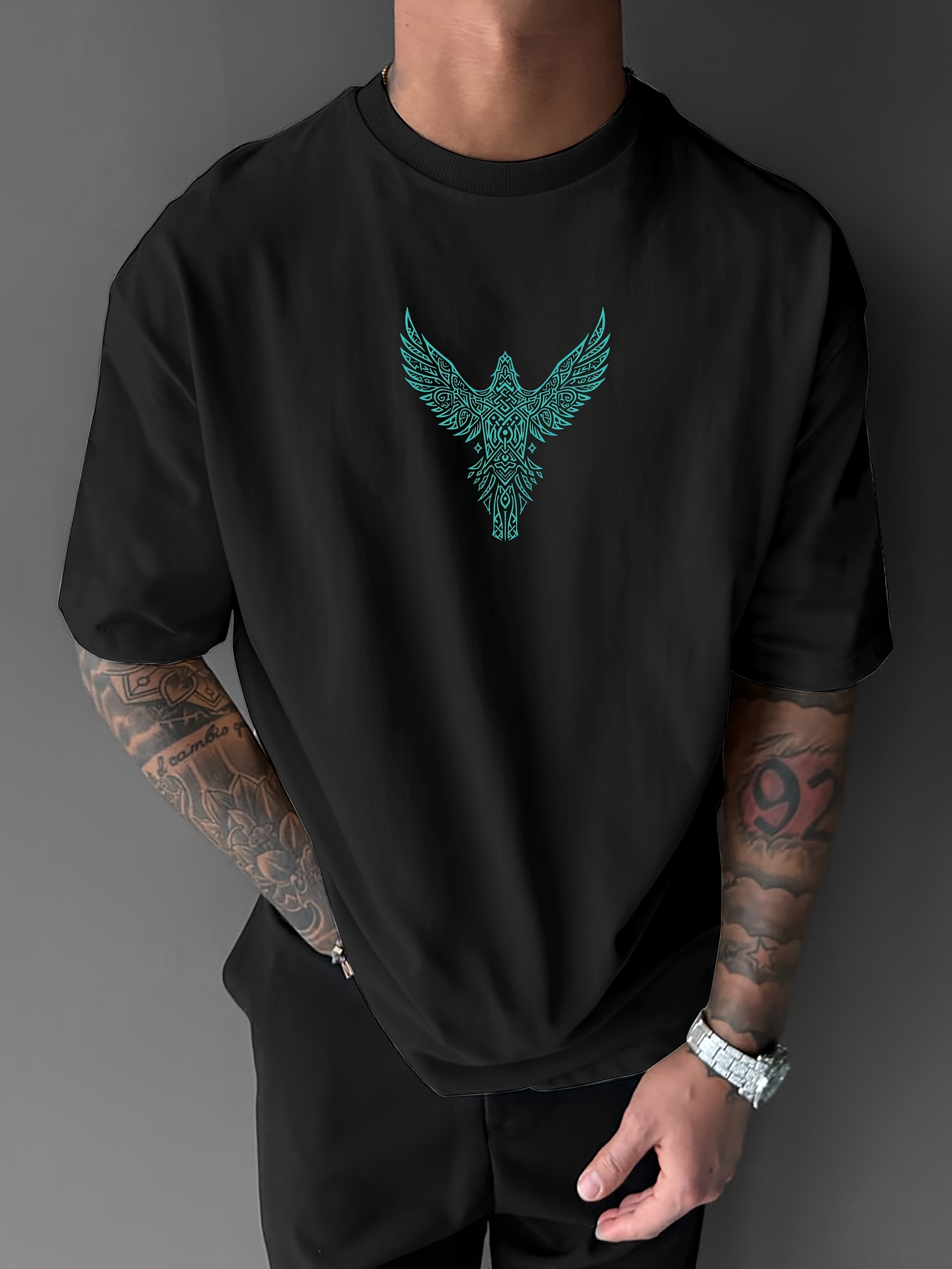 北欧バイキングのカラスとルーン文字プリント入りプレミアムソフ - Summer Viking Clothing のレビューと価格