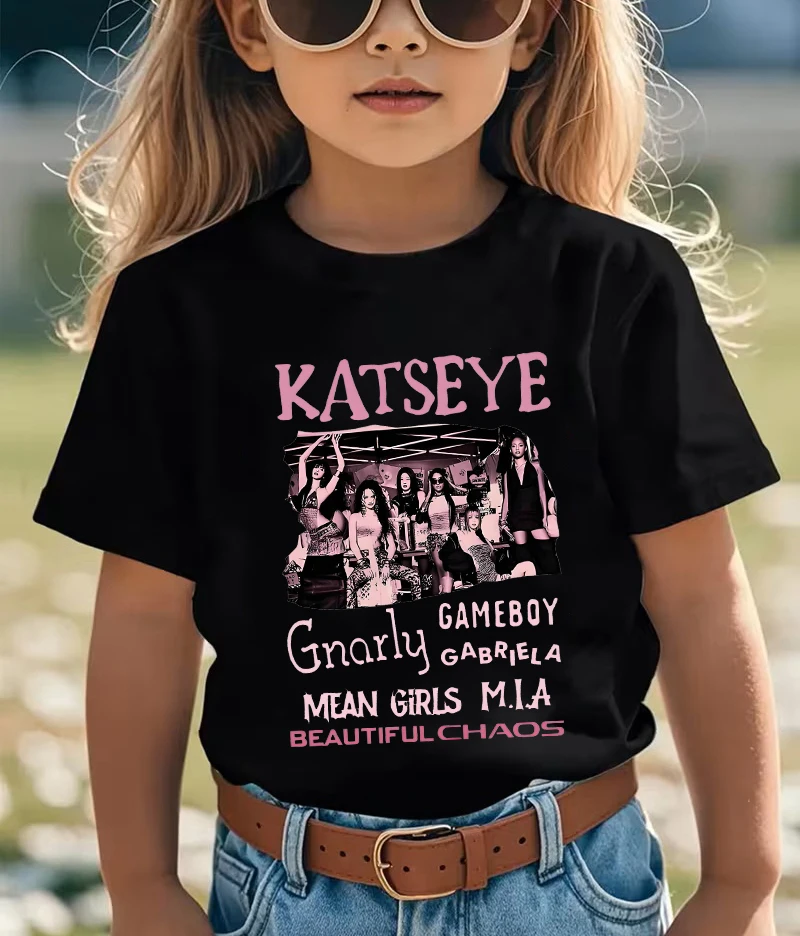 青少年ガールコットンストリートホットキャッツアイプリント T - Summer Clothing For Teens のレビューと価格