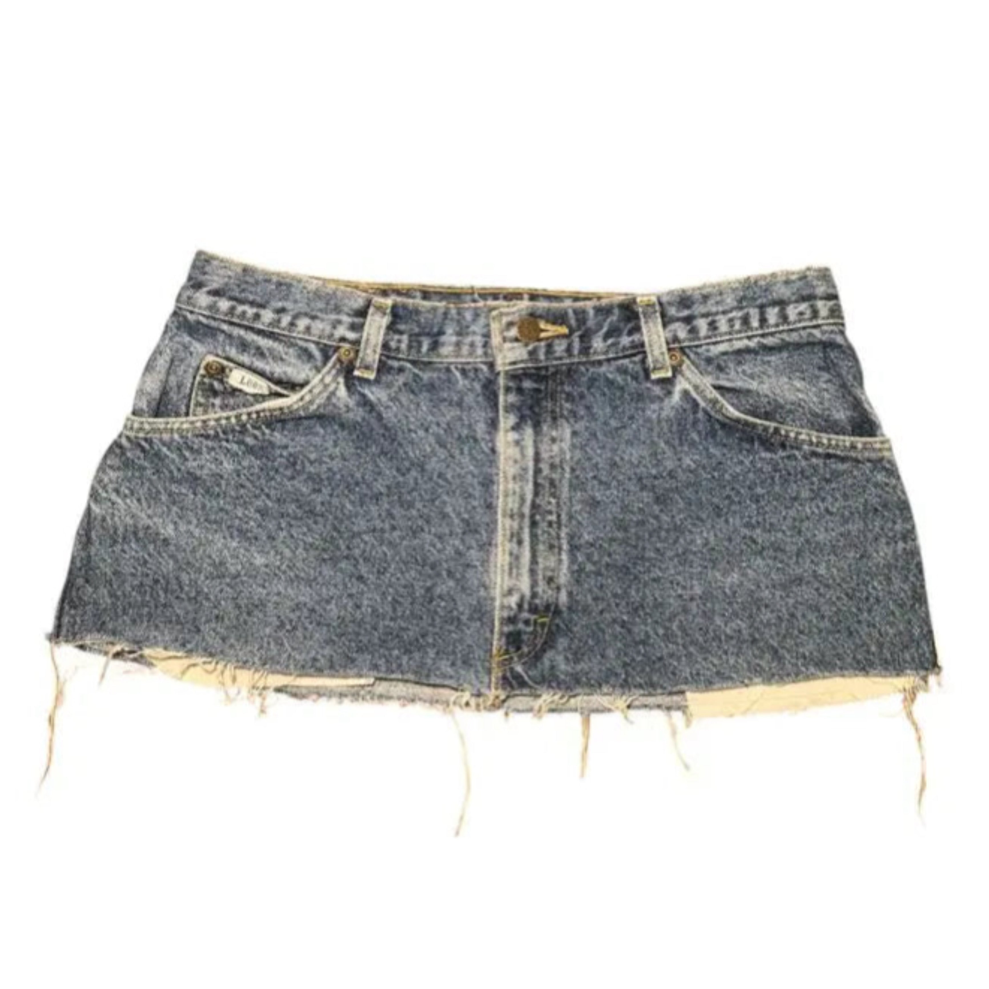 スプライス加工された「8」ジャージー風デニムミニスカート、レ - Summer Reign Clothing のレビューと価格