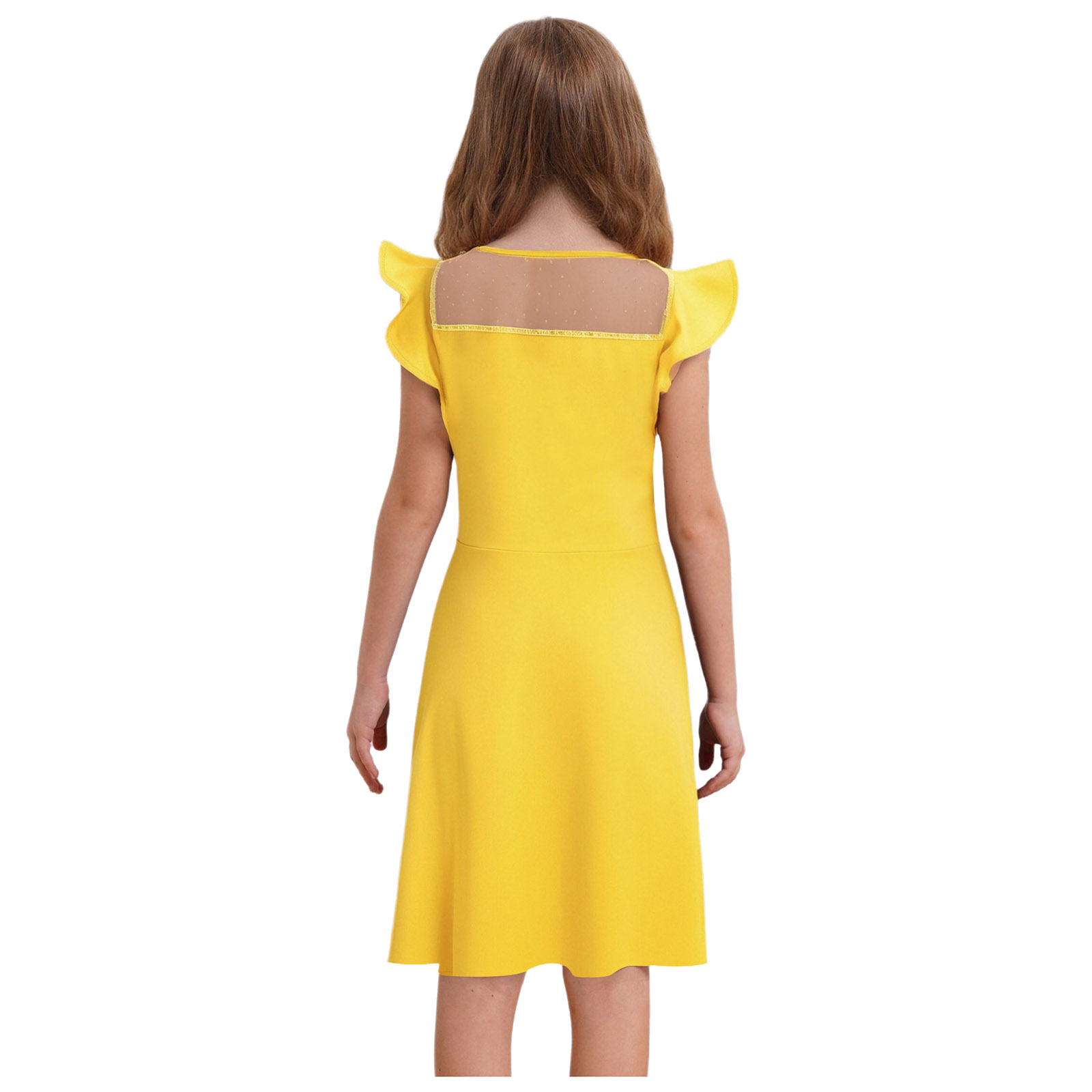 10代の女の子の夏のドレス、ラッフルスリーブ、ドット柄、シー - Summer Clothing For Teen Girls のレビューと価格
