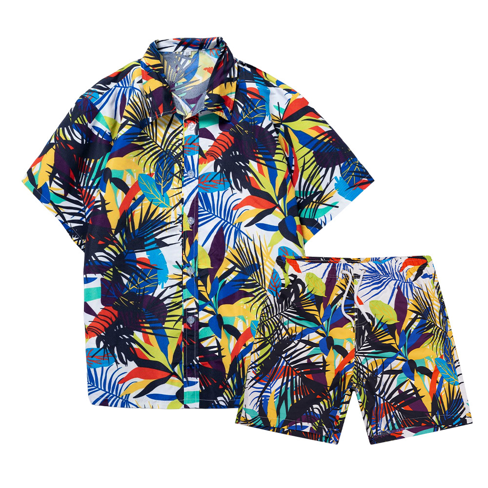 ハワイアンココナッツツリー3Dプリントメンズシャツセットファ - Summer Clothes Fashion のレビューと価格