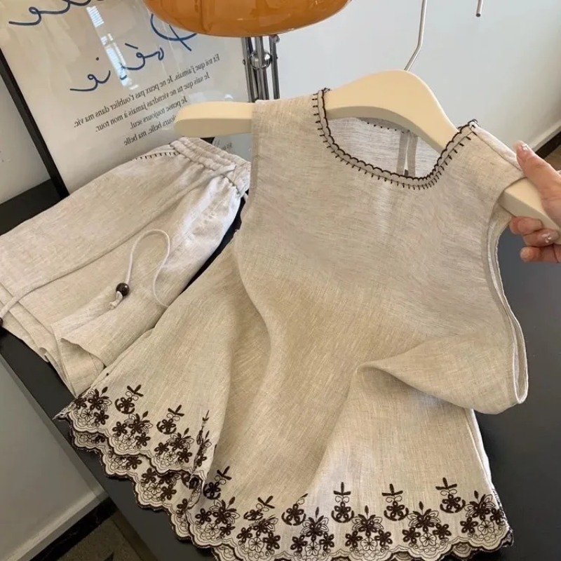 シンプルなオールドマネースタイルの綿麻ヘビーインダストリー刺 - Summer Linen Clothing For Women のレビューと価格