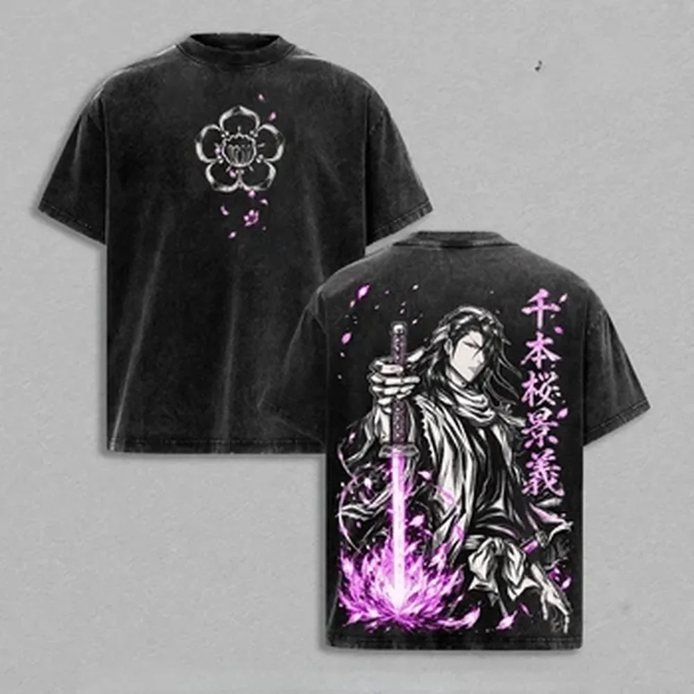 九鬼白夜 BLEACH Tシャツアニメヴィンテージウォッシュ - Vintage Summer Clothing Men のレビューと価格