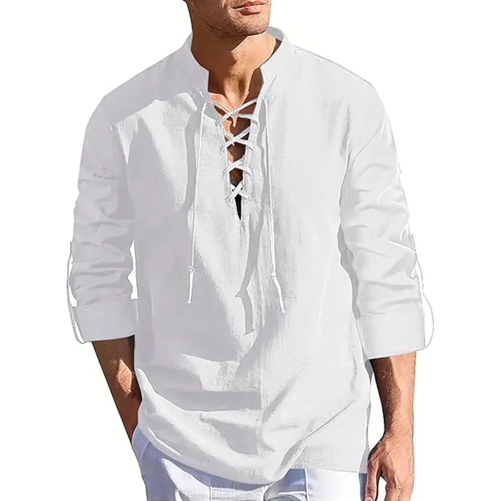 メンズルネッサンスシャツ海賊中世バイキングトップ長袖ハロウィ - Summer Viking Clothing のレビューと価格