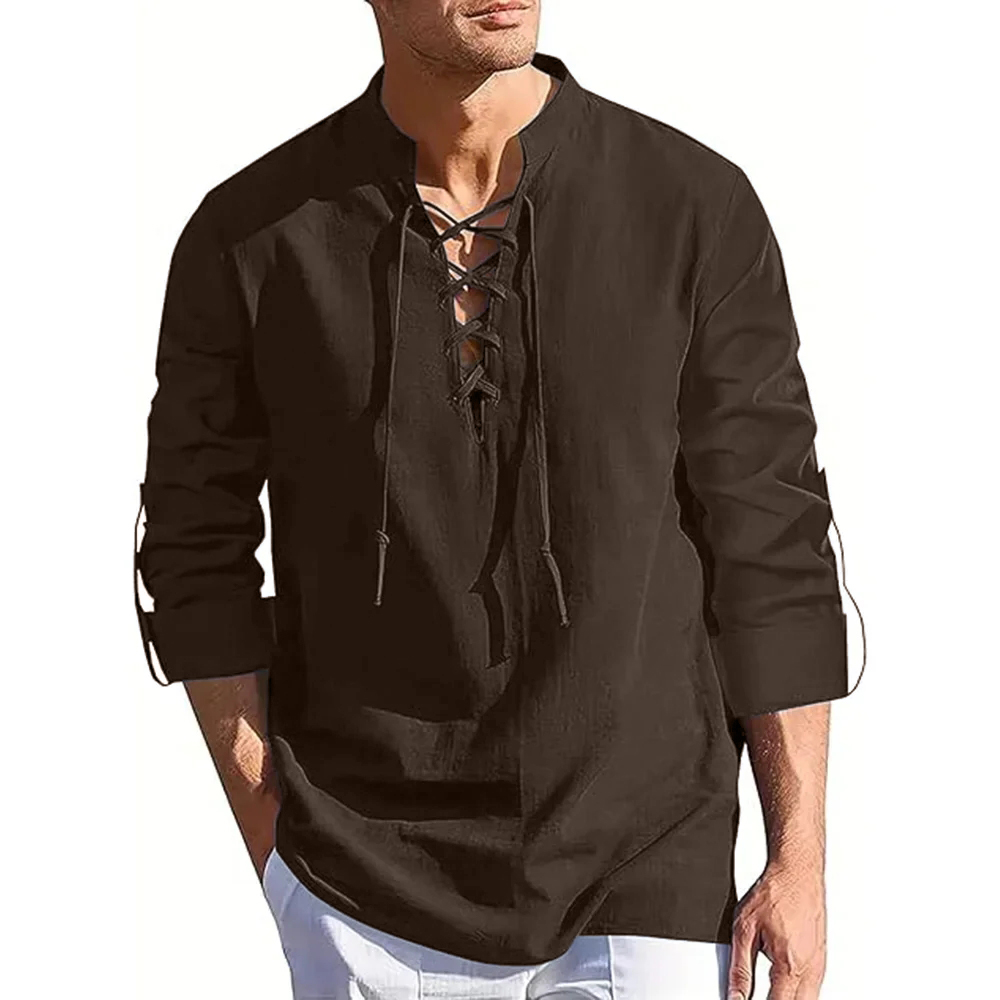 メンズルネッサンスシャツ海賊中世バイキングトップ長袖ハロウィ - Summer Viking Clothing のレビューと価格