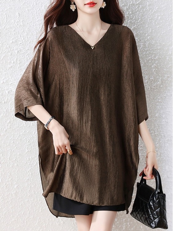 シンプルなルーズフィットミッドレングスTシャツプラスサイズの - Summer Line Clothing Brand のレビューと価格