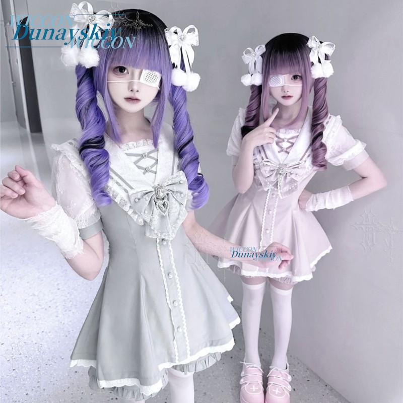 セーラーカラードレスセットレースリボン半袖ジライケイオリジナ - Summer Clothing Offers のレビューと価格