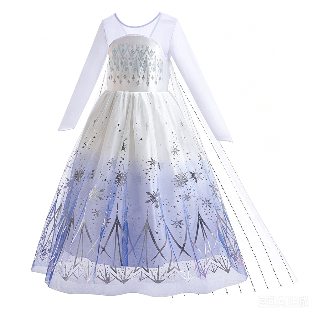 白いエルサドレス女の子の誕生日パーティーコスプレプリンセス衣 - Summer Dresses Yours Clothing のレビューと価格