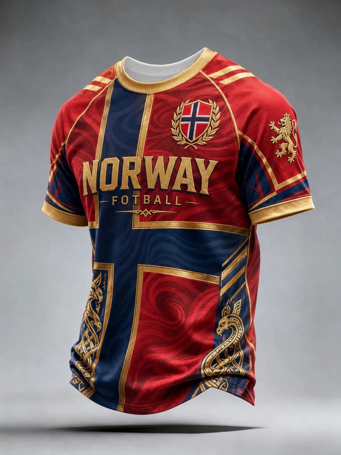 ノルウェーバイキング Tシャツ男性ノルゲクロス旗シールドプリ - Summer Viking Clothing のレビューと価格