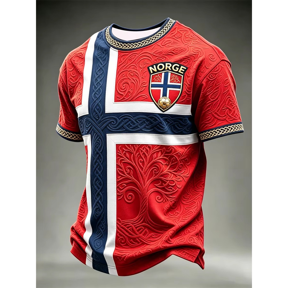 ノルウェーバイキング Tシャツ男性ノルゲクロス旗シールドプリ - Summer Viking Clothing のレビューと価格