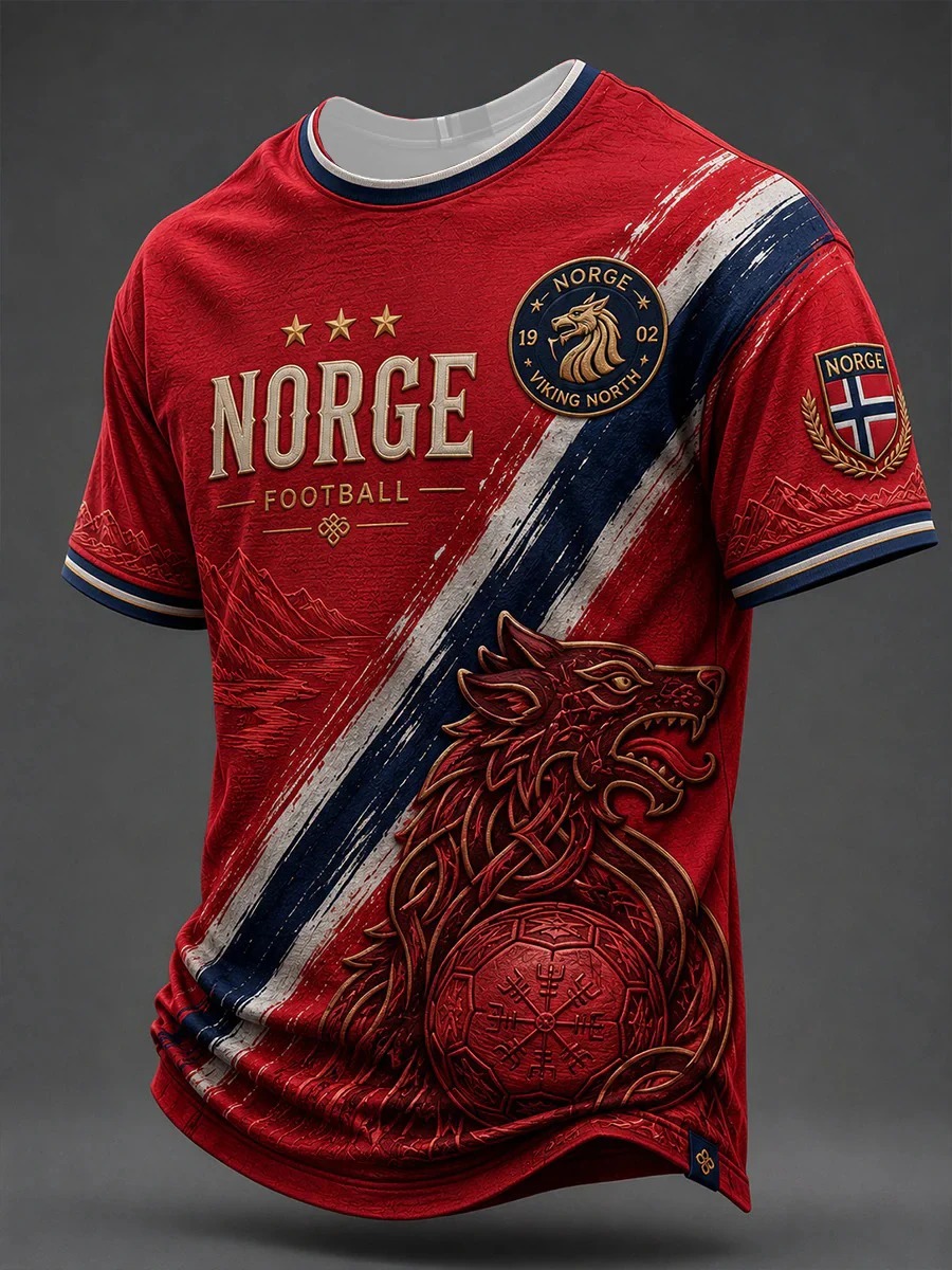 ノルウェーバイキング Tシャツ男性ノルゲクロス旗シールドプリ - Summer Viking Clothing のレビューと価格