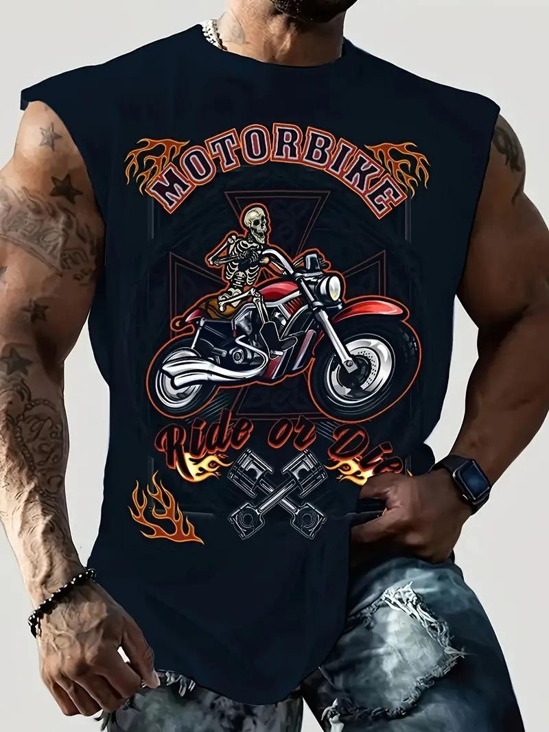 メンズラウンドネックバイクTシャツ,通気性のある半袖トップス - Summer Viking Clothing のレビューと価格