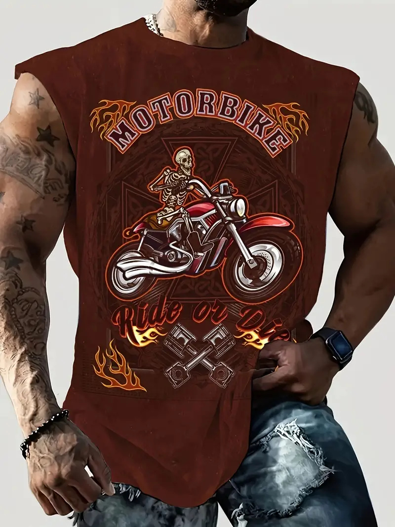メンズラウンドネックバイクTシャツ,通気性のある半袖トップス - Summer Viking Clothing のレビューと価格