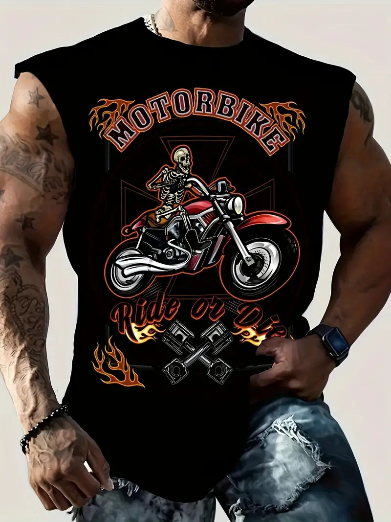 メンズラウンドネックバイクTシャツ,通気性のある半袖トップス - Summer Viking Clothing のレビューと価格