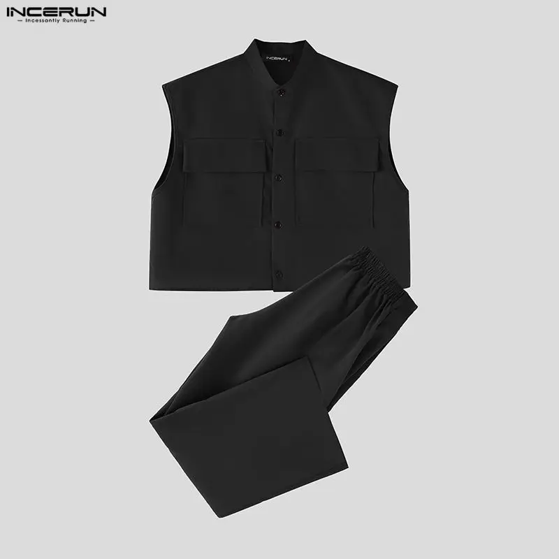 INCERUN 男性セット固体ノースリーブクロップトップスシ - Summer Clothes Fashion のレビューと価格