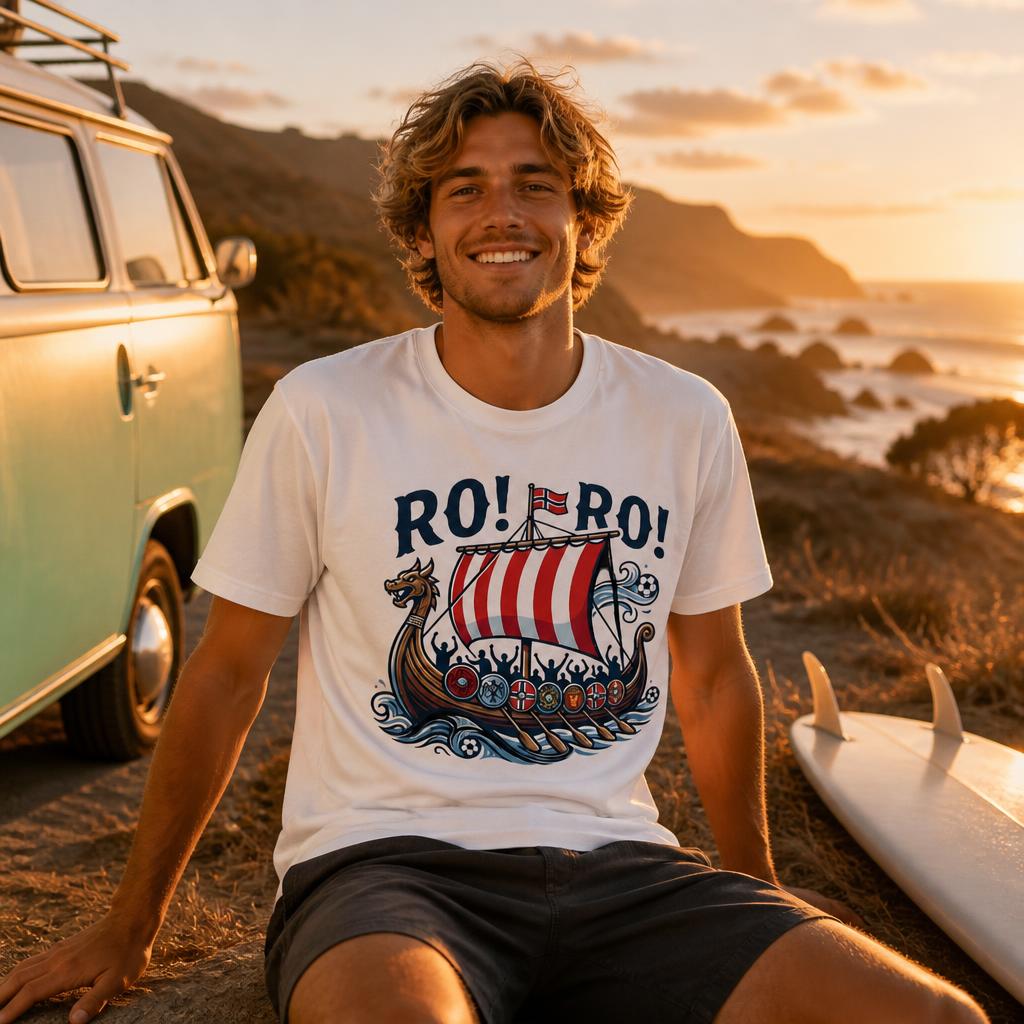 ロロノルウェーバイキングシップサッカーノルウェーTシャツ綿1 - Summer Viking Clothing のレビューと価格