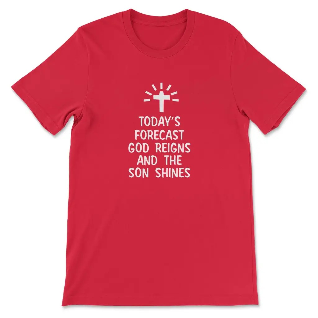 今日の予報神は治めます Tシャツ男性と女性の半袖コットン T - Summer Reign Clothing のレビューと価格