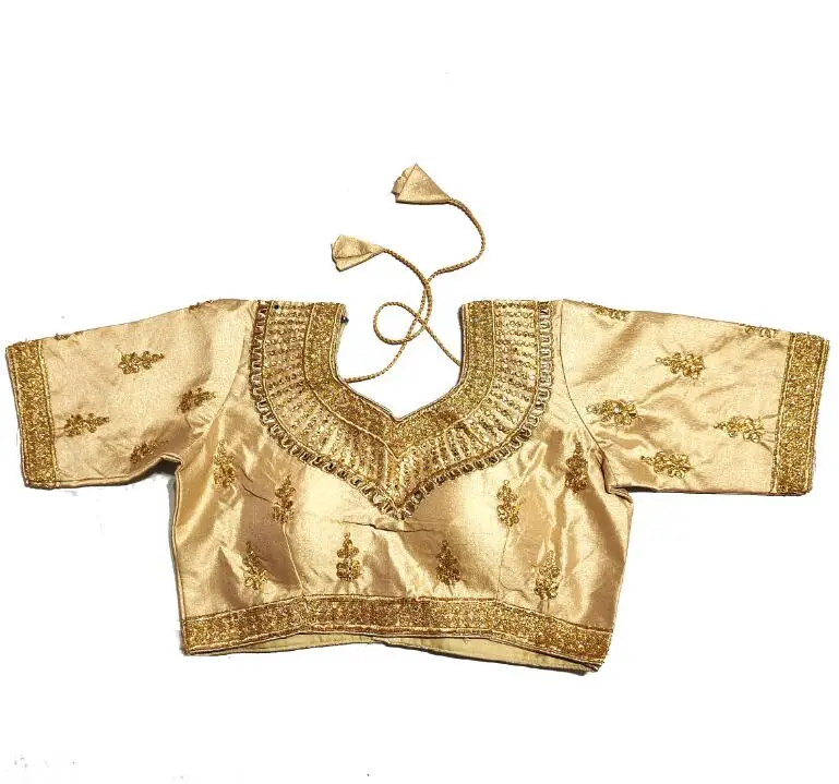 伝統的なインドのサリートップ女性シャツ夏金糸刺繍パキスタン夏 - Summer Clothing India のレビューと価格