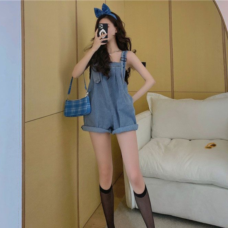 女性の夏のロンパース,だぶだぶのデニム衣類,韓国のファッショ - Summer Clothing For Teens のレビューと価格