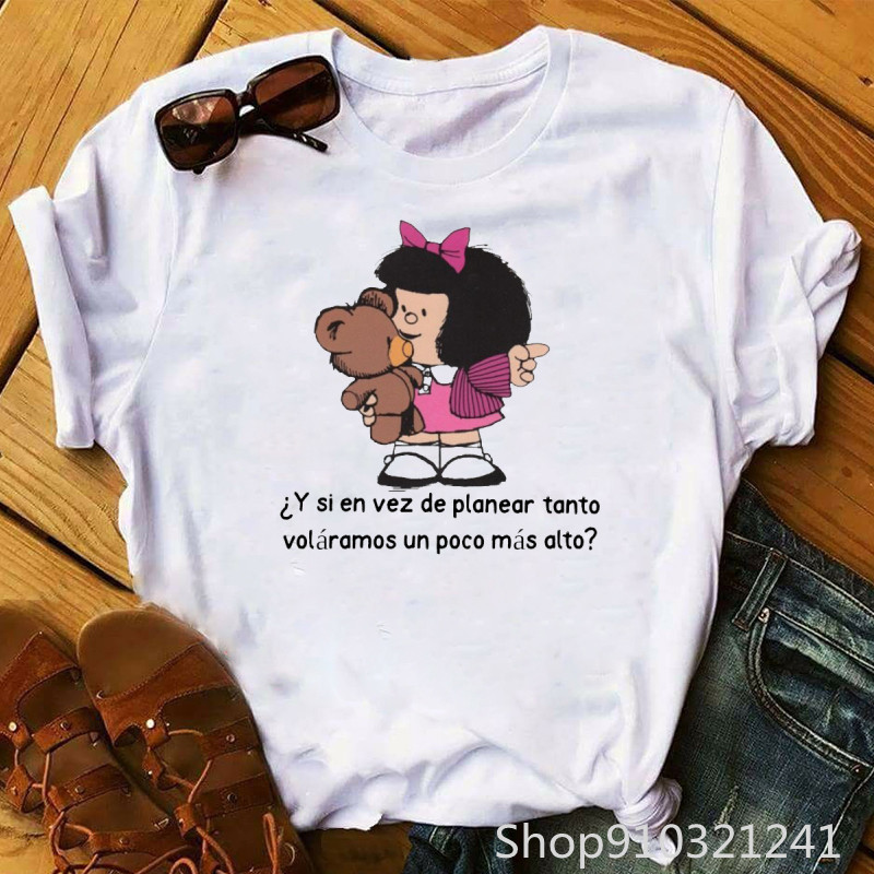 女性のためのユーモラスな夏のTシャツ,ファッショナブルな漫画 - Summer Clothing For Teens のレビューと価格