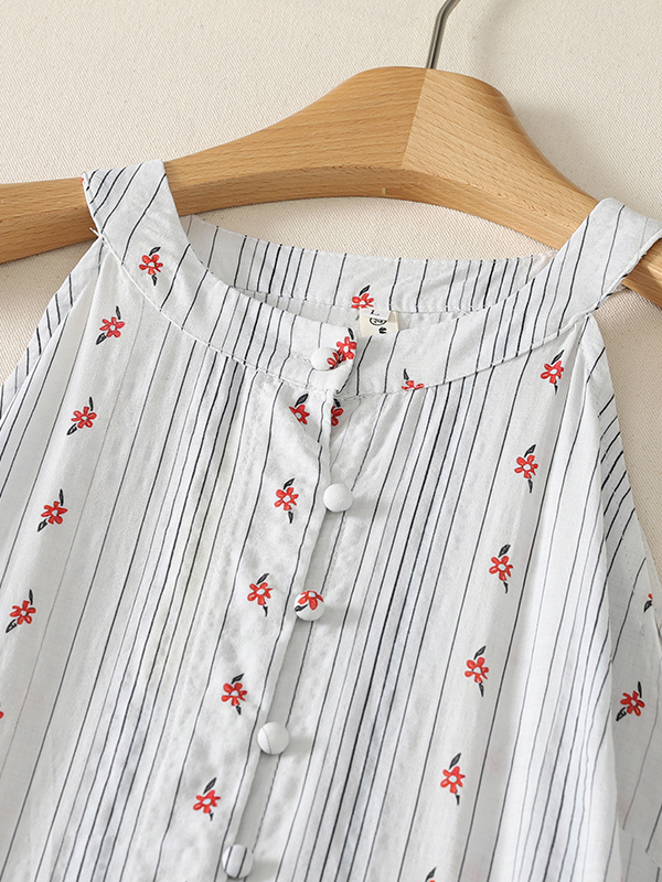 エレガントなAラインワンピース 花柄プリント レッドストライ - Summer Line Clothing Brand のレビューと価格