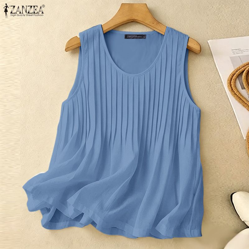 ZANZEA 女性夏ピンタックタンクトッププラスサイズカジュ - Summer Clothing Plus Size Women のレビューと価格