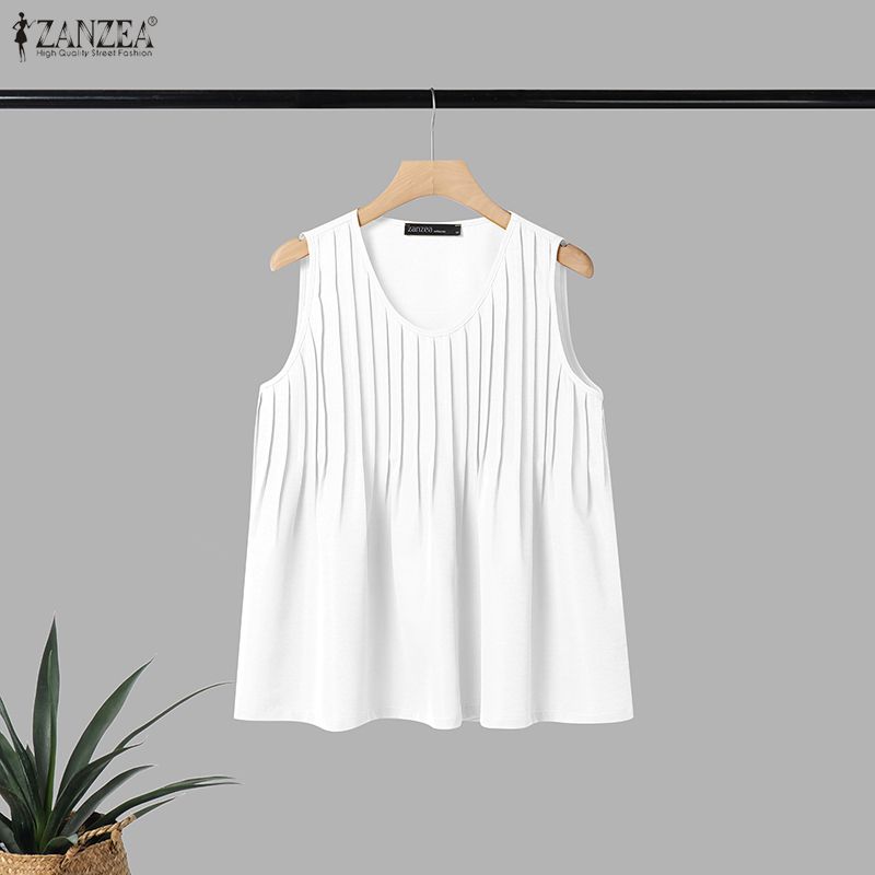 ZANZEA 女性夏ピンタックタンクトッププラスサイズカジュ - Summer Clothing Plus Size Women のレビューと価格