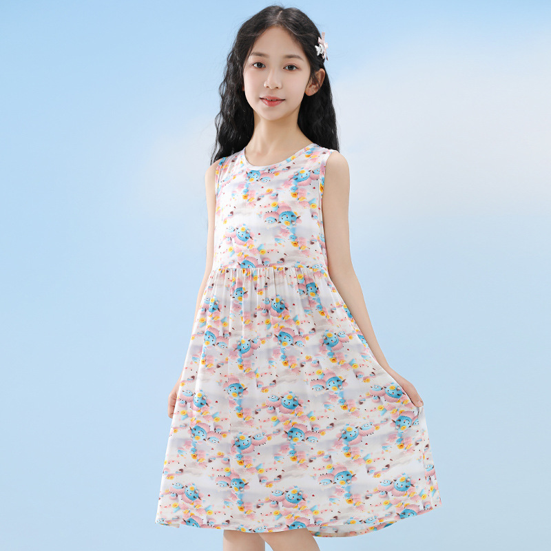 夏のノースリーブティーンガールズビーチドレス子供服8歳から1 - Summer Clothing For Teen Girls のレビューと価格
