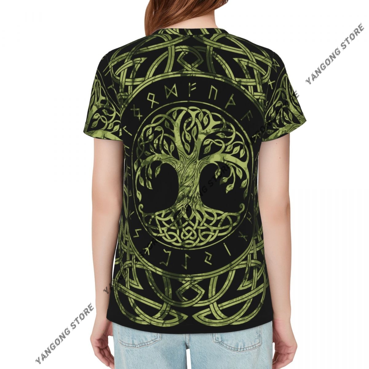 女性の Tシャツ北欧北欧バイキングツリーライフ Tシャツ女性 - Summer Viking Clothing のレビューと価格