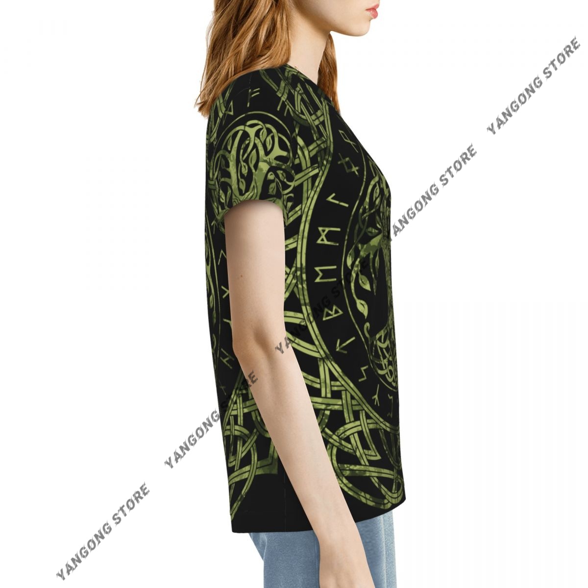 女性の Tシャツ北欧北欧バイキングツリーライフ Tシャツ女性 - Summer Viking Clothing のレビューと価格