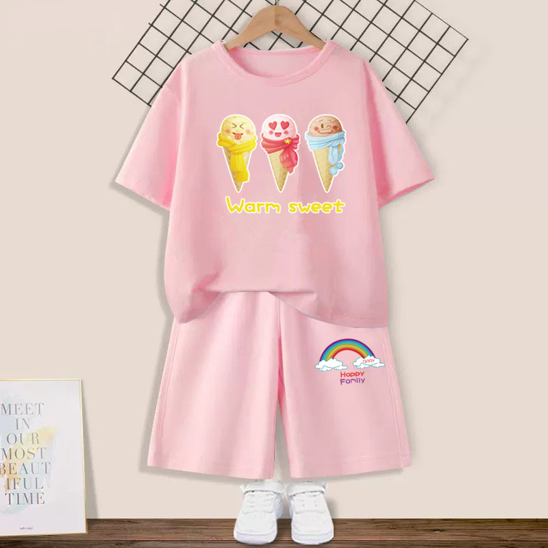 夏キッズガールズ2ピース衣装セットピーチジュースTシャツとシ - Summer Clothing For Teen Girls のレビューと価格