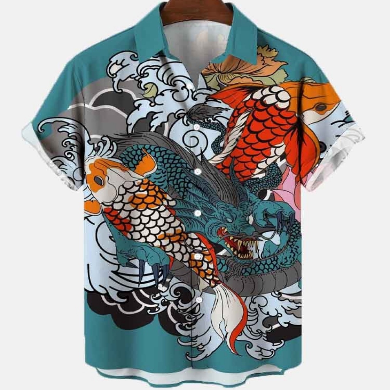 カジュアルなメンズ半袖Tシャツ,特大の漫画プリントのデザイン - Summer Viking Clothing のレビューと価格