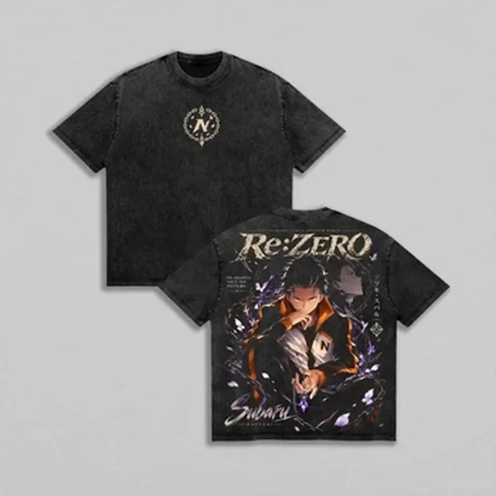 夏樹スバル再：ゼロアニメTシャツ原宿ヴィンテージY2kウォッ - Vintage Summer Clothing Men のレビューと価格