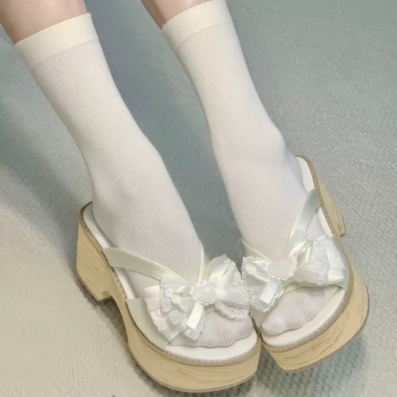 スイートボウ木目調厚底プラットフォームスリッパ女性用夏和風快 - Summer Clothing Offers のレビューと価格