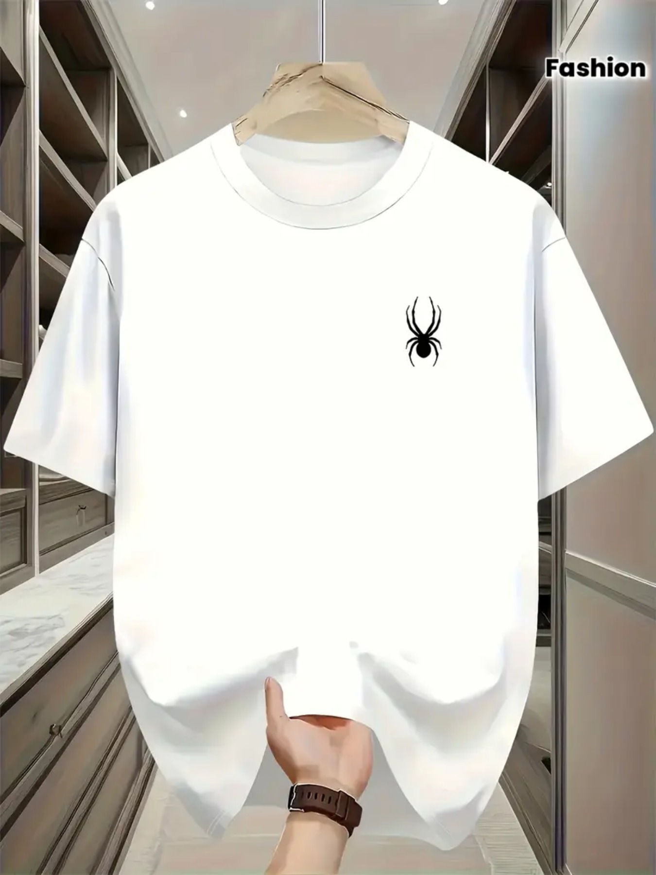 小さな蜘蛛柄が付いた半袖Tシャツ。カジュアルなアウトドア活動 - Summer Clothing Affordable のレビューと価格